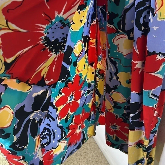 Garfinckel’s vintage Silk dress size 18 with flowers - Picture 6 of 13
